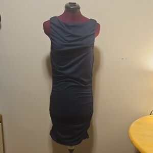 Elegant Navy Blue Sleeveless Dress